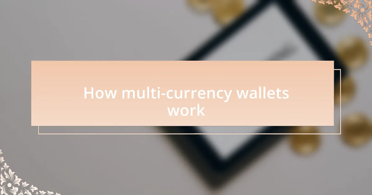 How multi-currency wallets work