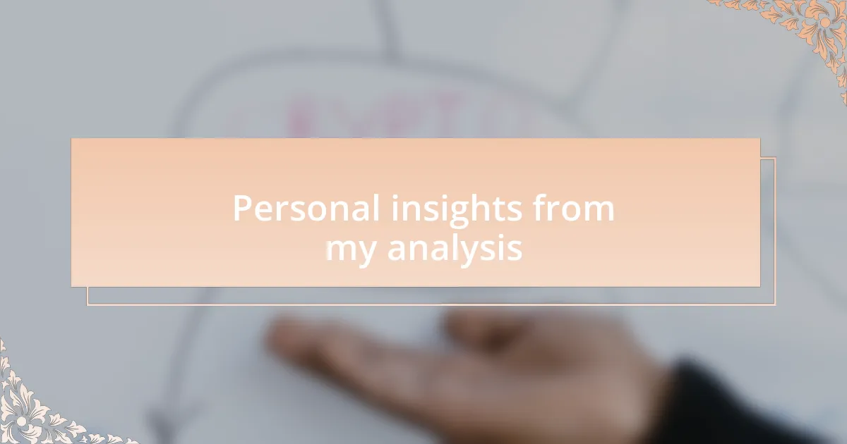 Personal insights from my analysis